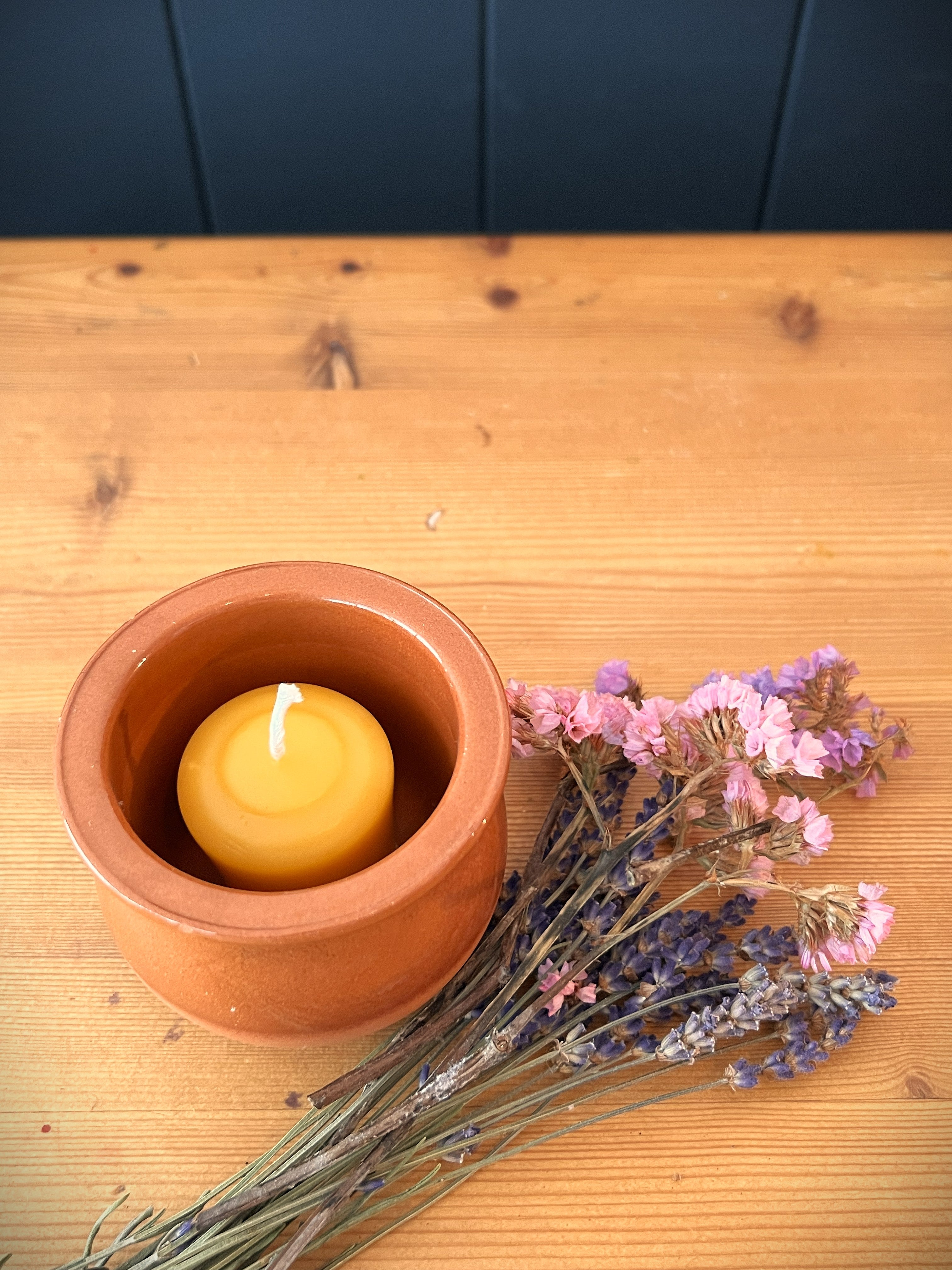 Votive beeswax candle